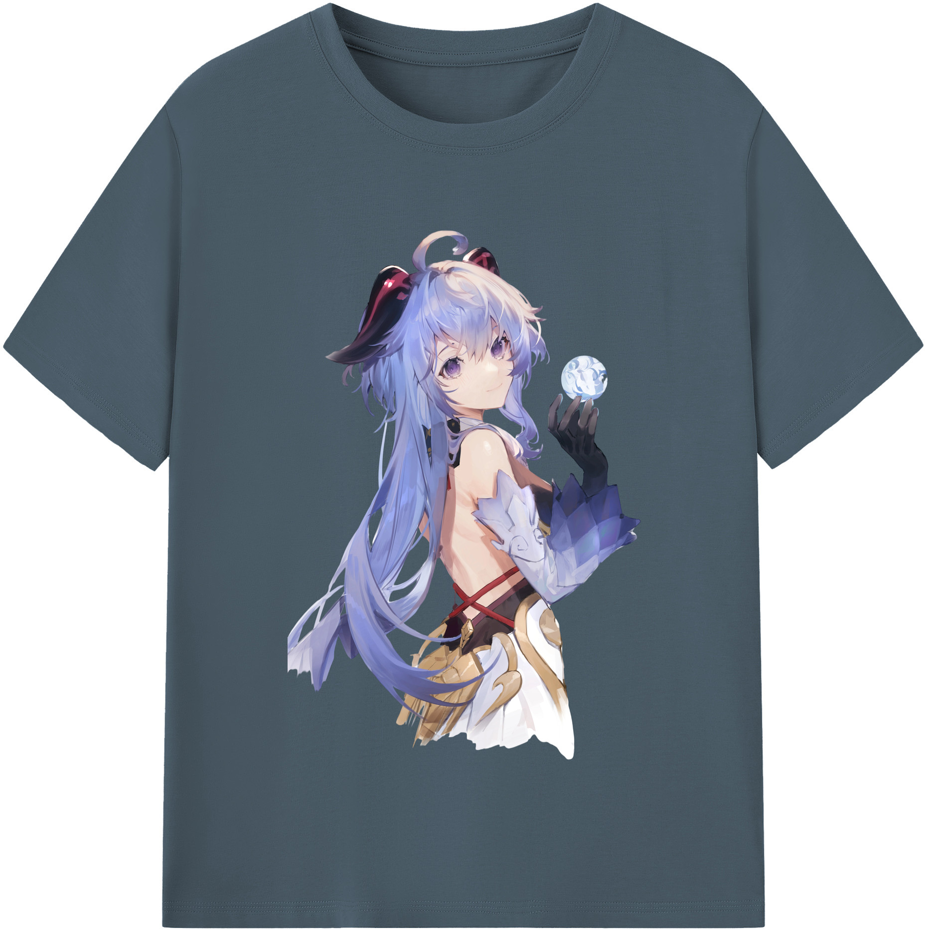 げんし神 甘雨 かんう genshin Ganyu 綿100％半袖Tシャツ（フロントプリント）